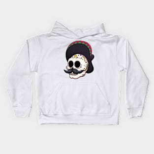 Male Dia De Los Muertos Sugar Skull Kids Hoodie